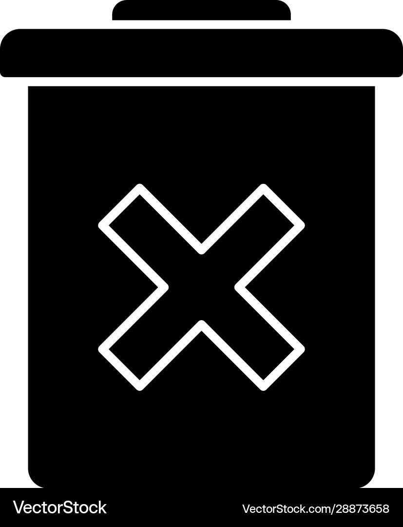 Delete forever button glyph icon Delete forever button glyph icon vector image