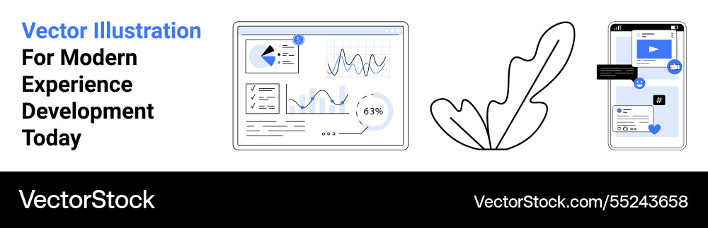 Digital dashboard analytics and mobile interface Vector Image
