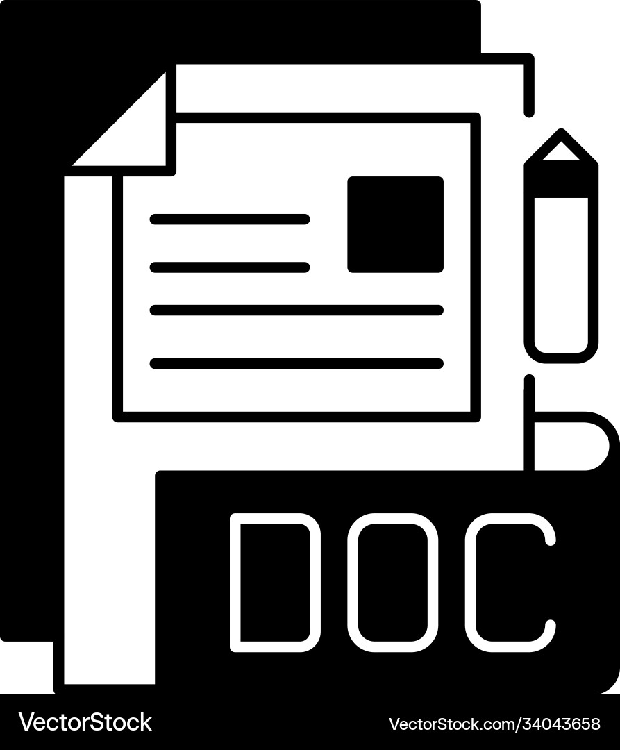 Doc file black linear icon Doc file black linear icon vector image