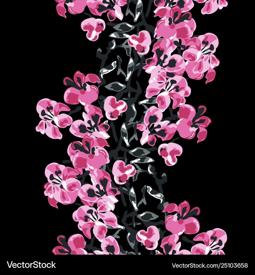 Elegant seamless pattern with sakura flowers Elegant seamless pattern with sakura flowers Vector Image
