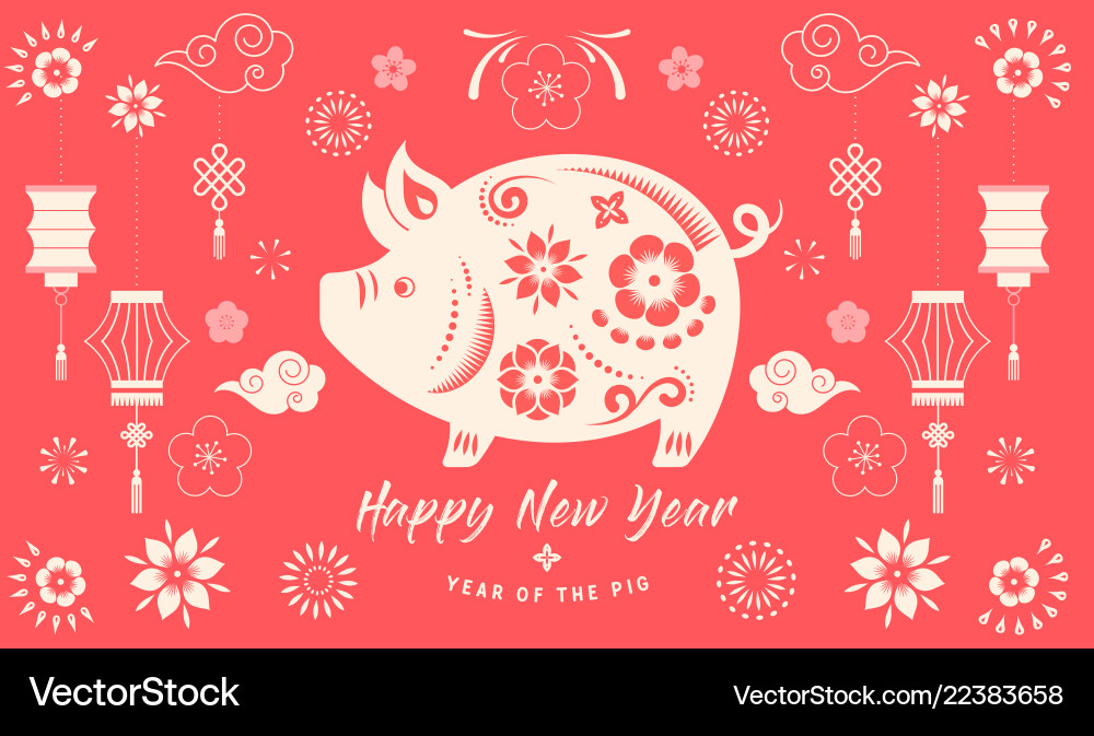 Frohes chinesisches neues Jahr 2019 das Schwein Frohes chinesisches neues Jahr 2019 das Schwein vektorbild