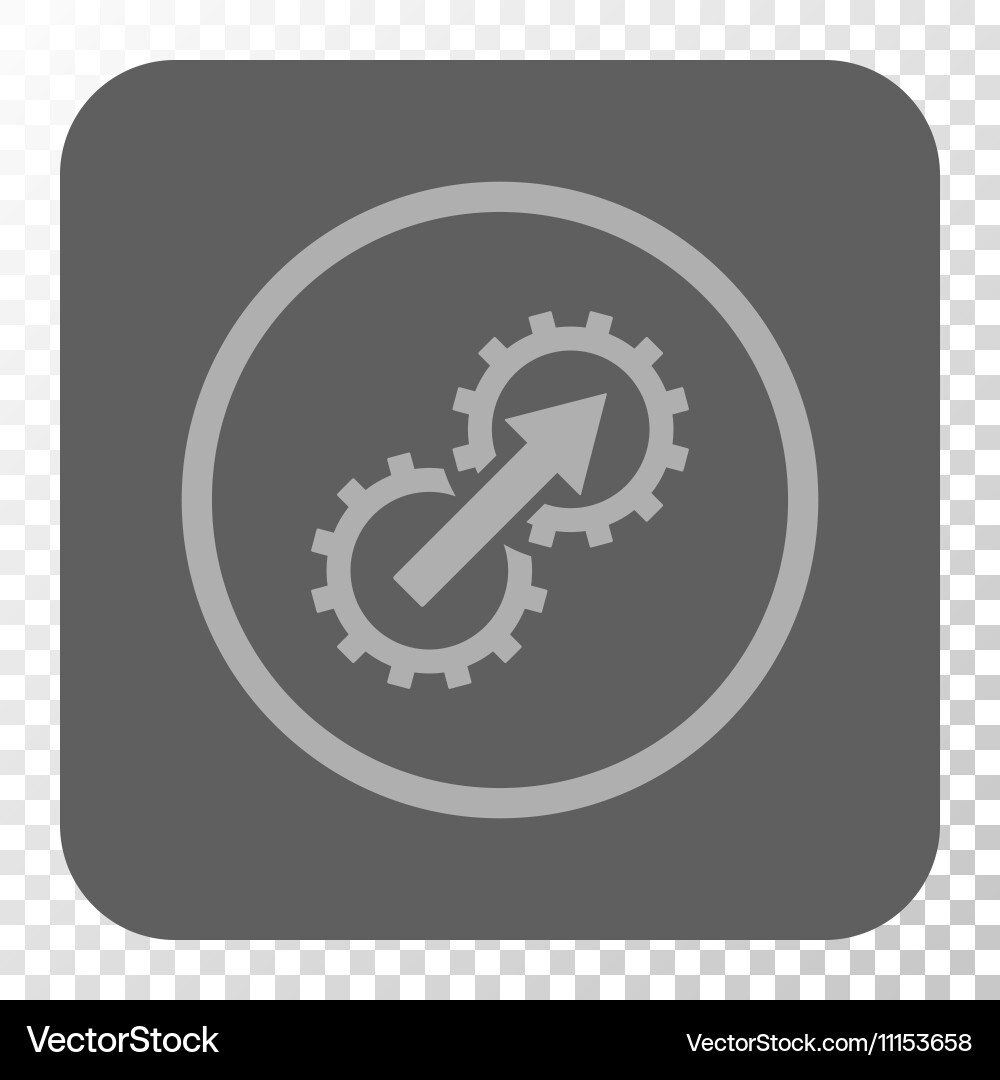Gear integration rounded square button vector image