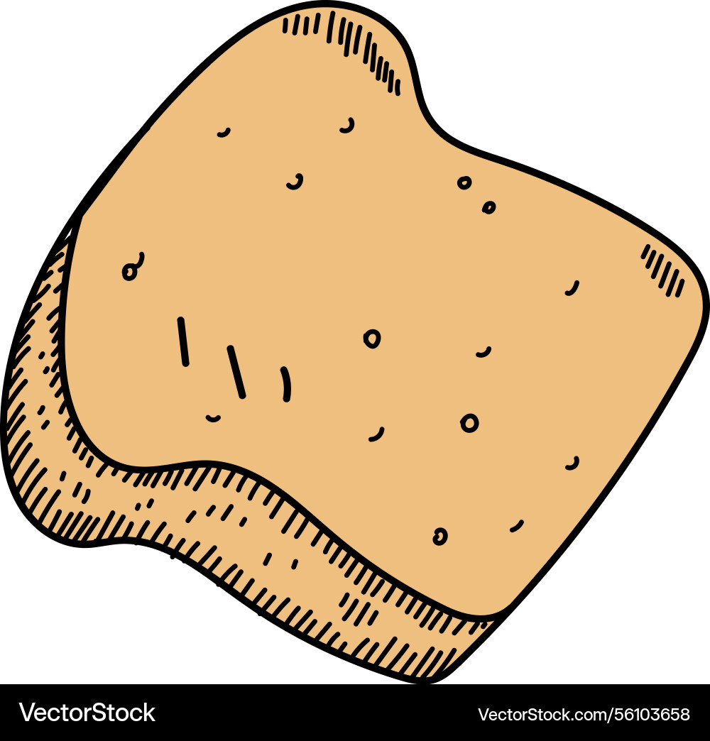 Hand-drawn slice of bread Vector Image