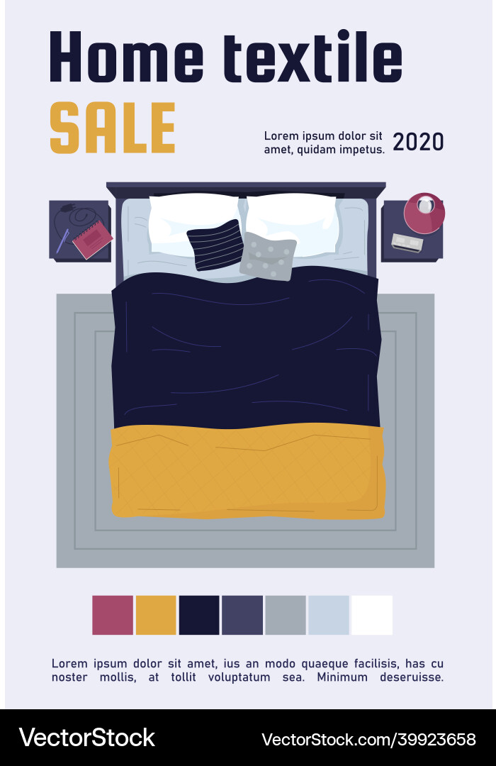 Home Textilverkauf Poster Vorlage Mode Bettwäsche Home Textilverkauf Poster Vorlage Mode Bettwäsche vektorbild