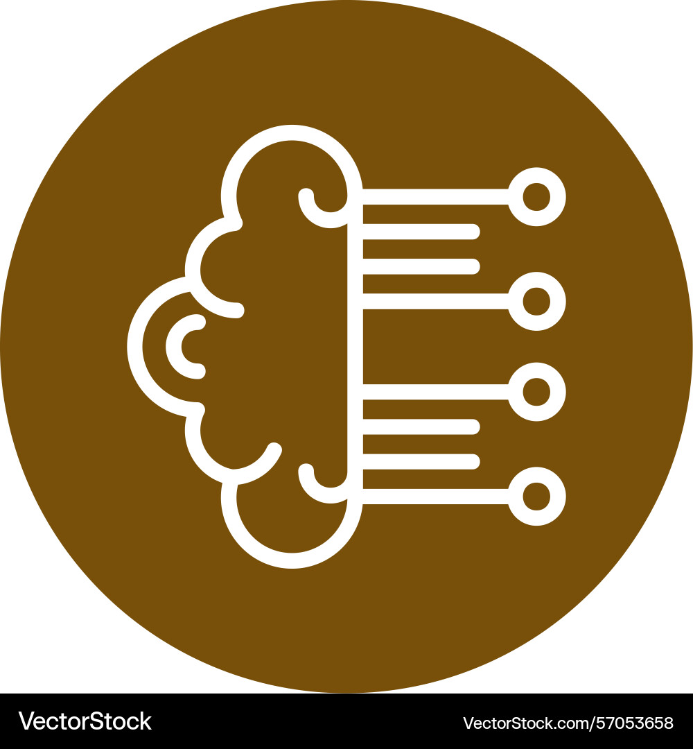 Neuromorphic computing line circle style icon Vector Image