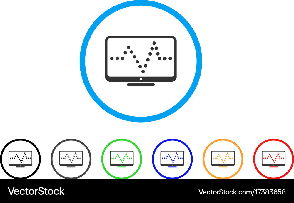 Pulse chart rounded icon vector image