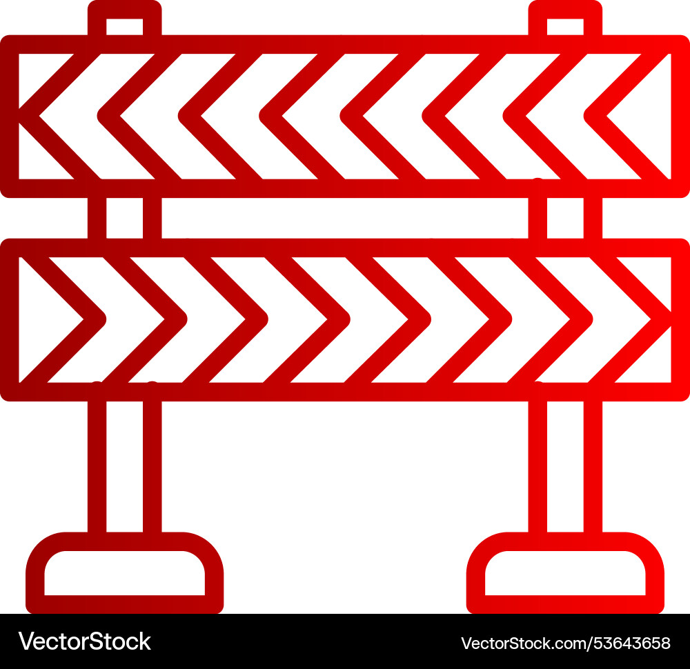 Road block line gradient icon Vector Image