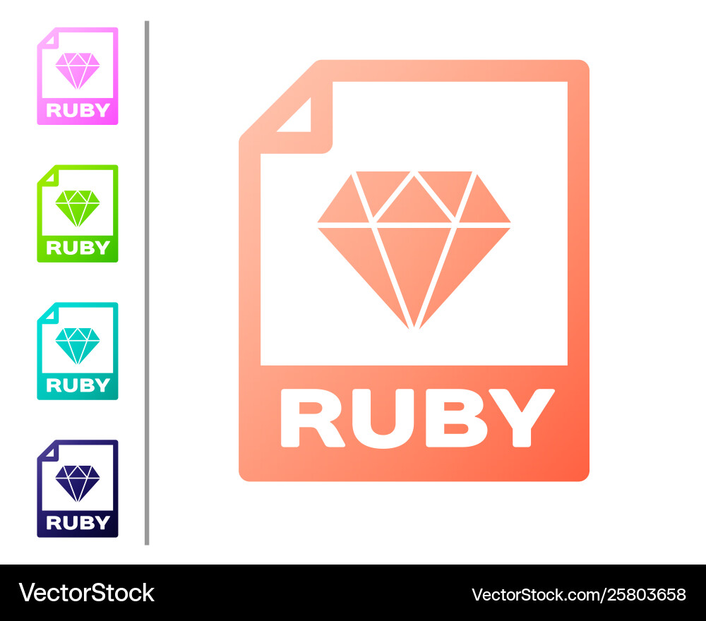Ruby File Document Icon vector image