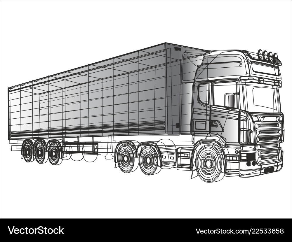 Schwarze und weiße Lkw lackierte Linien Schwarze und weiße Lkw lackierte Linien vektorbild
