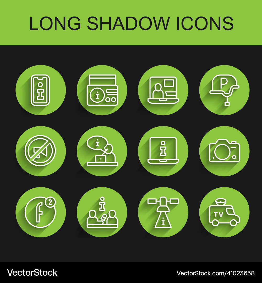 Set line create account interview information Vector Image