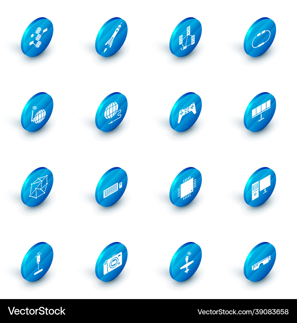 Set rocket ship with fire computer network Set rocket ship with fire computer network vector image