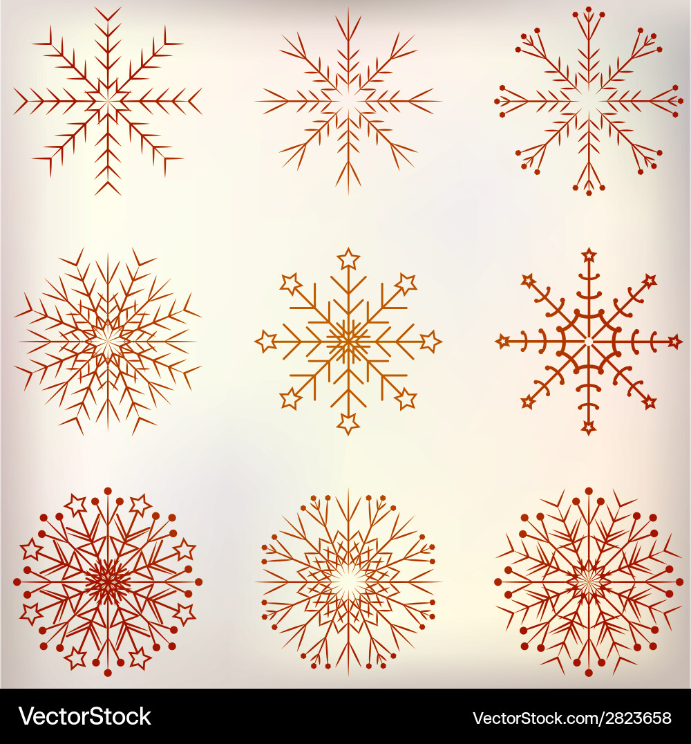 Snowflake set vector image