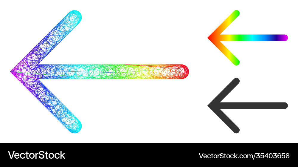 Spectral net mesh gradient arrow left icon Spectral net mesh gradient arrow left icon vector image