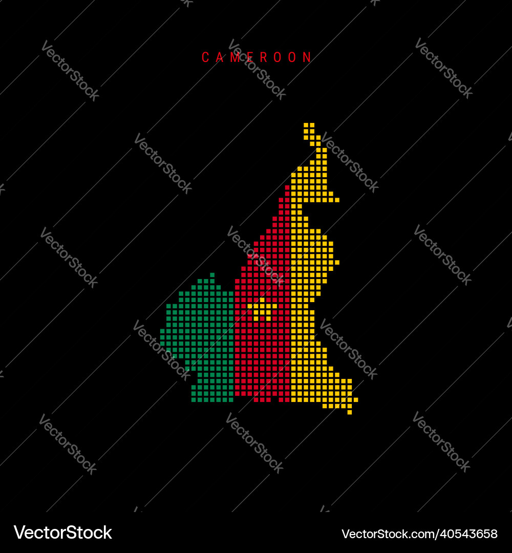 Square dots pattern map of cameroon cameroonian Square dots pattern map of cameroon cameroonian Vector Image