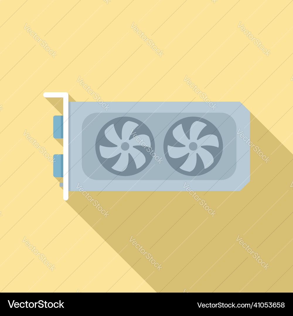 Video card memory icon flat computer Video card memory icon flat computer vector image