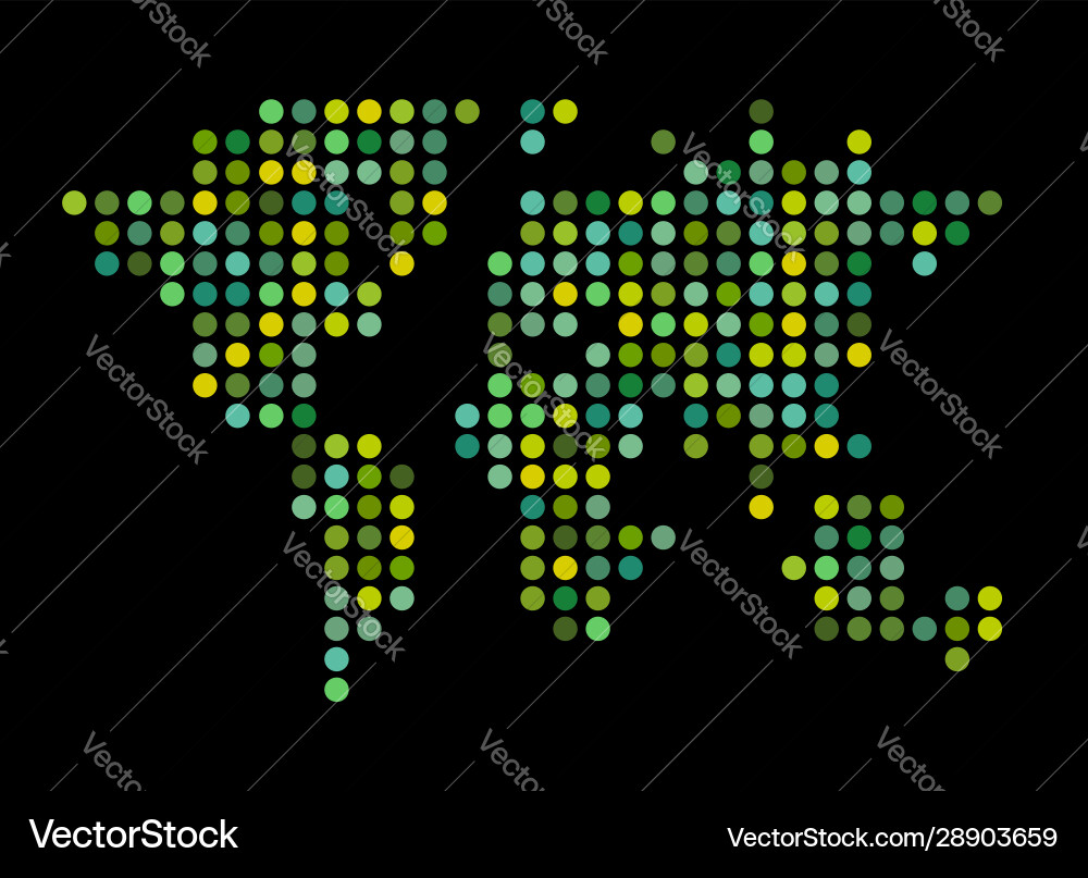 Abstract computer graphic world map round dots Abstract computer graphic world map round dots vector image