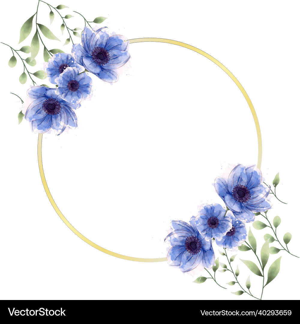 Beautiful round wedding photo frame golden Beautiful round wedding photo frame golden Vector Image