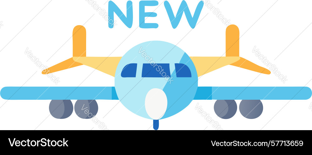 Biplane with new label design generative ai Vector Image