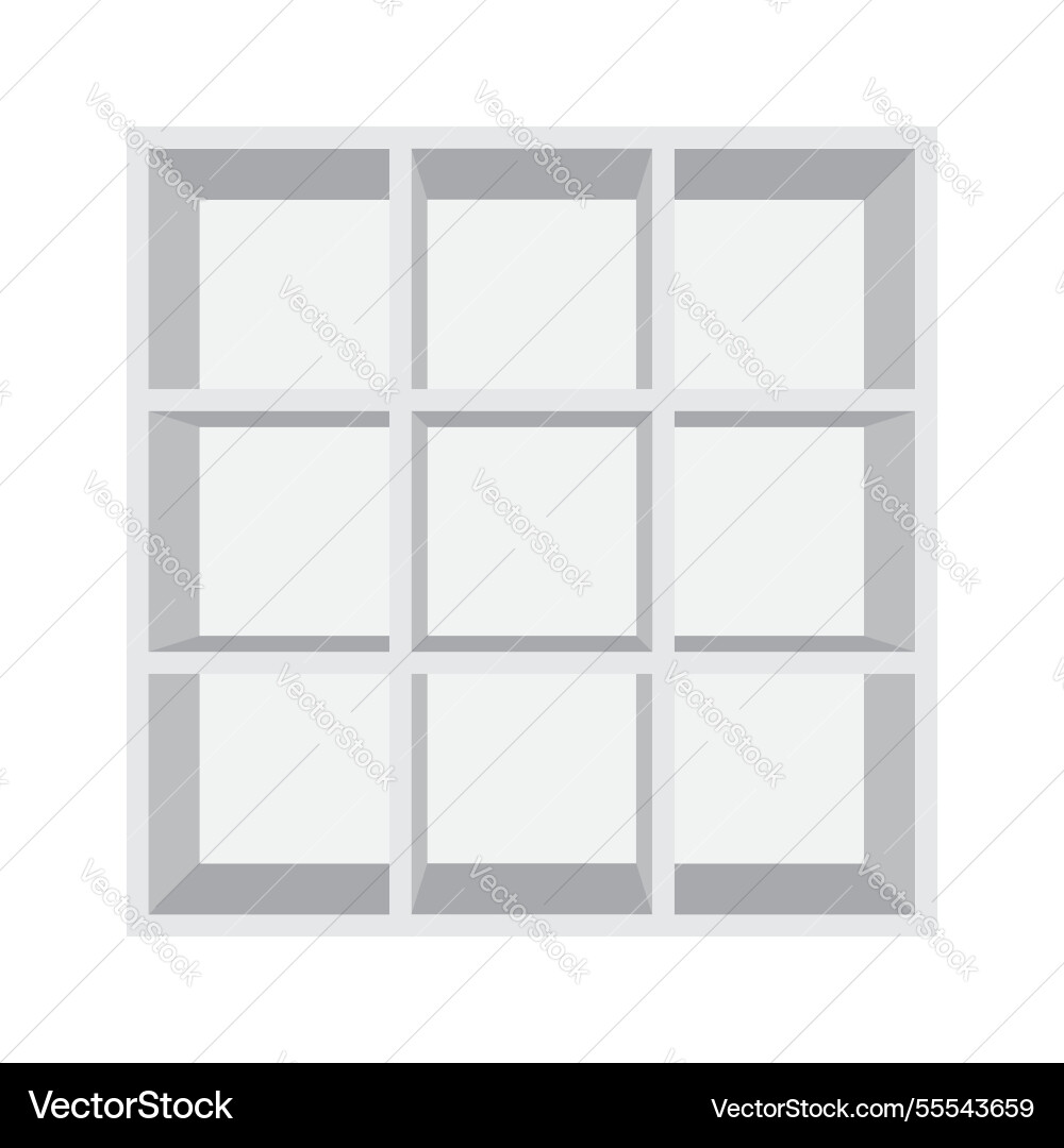 Bookshelf square rack box shelf display white Vector Image