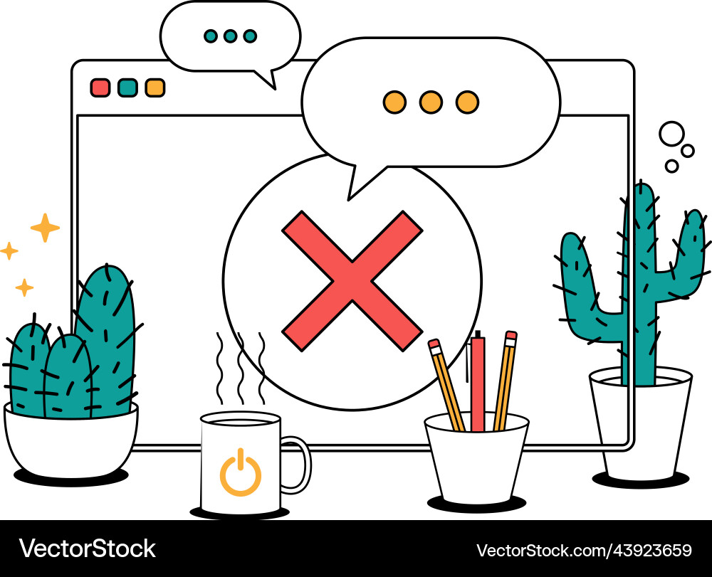 Browser web site check mark prohibit icon simple vector image