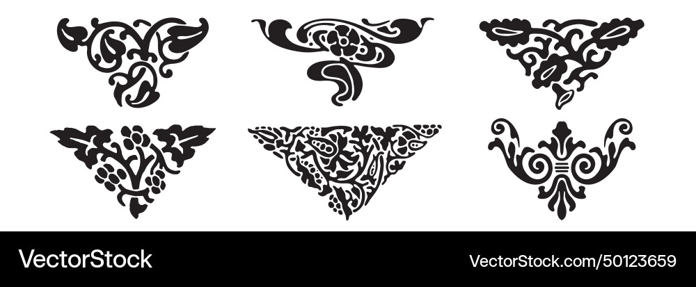 Divider icon set corner sign Divider icon set corner sign vector image