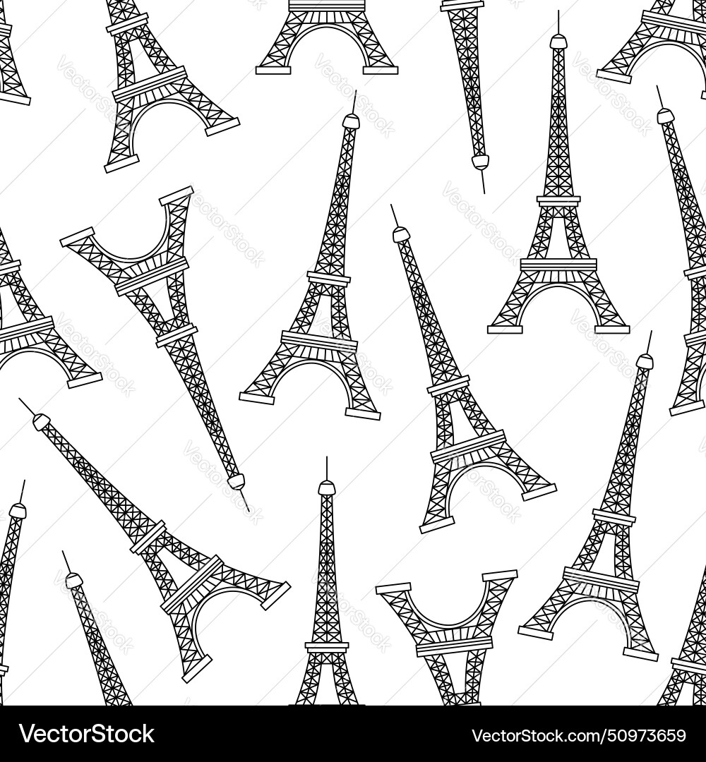 Eiffel tower seamless pattern france national Vector Image