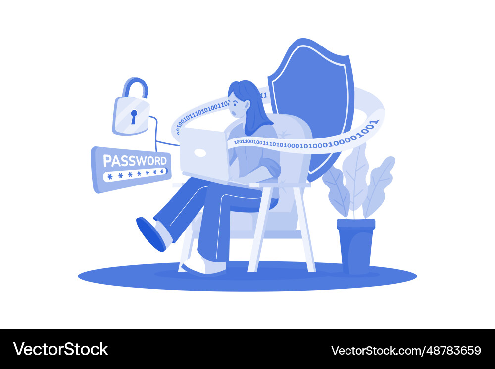 Email encryption ensures privacy and security Vector Image