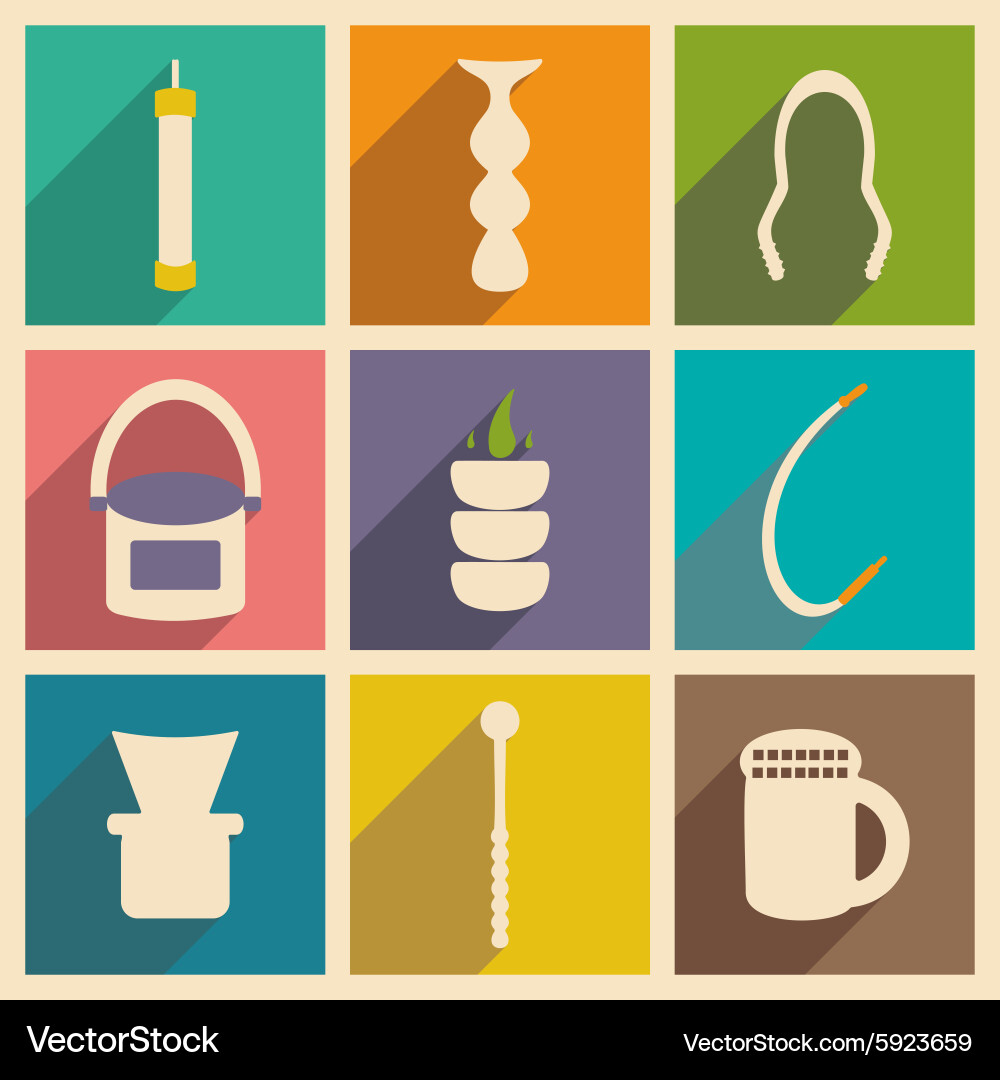 Flat with shadow concept and mobile application Vector Image