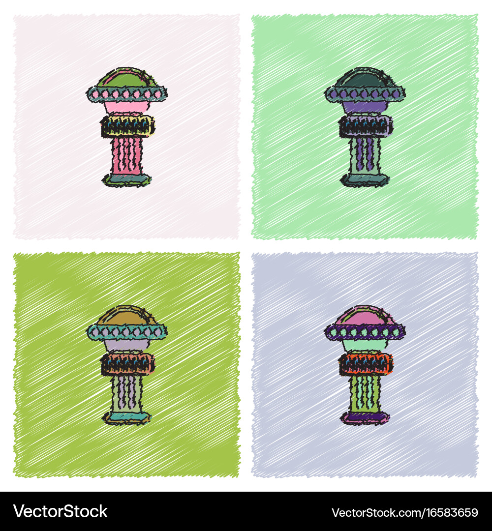 Merry-go-round icon in hatching style Vector Image
