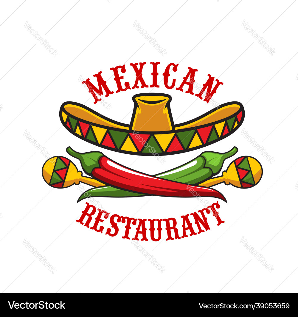 Mexican Fiesta - Sombrero & Chili vector image