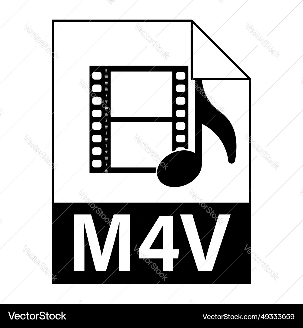 Modern flat design of m4v file icon for web Modern flat design of m4v file icon for web vector image