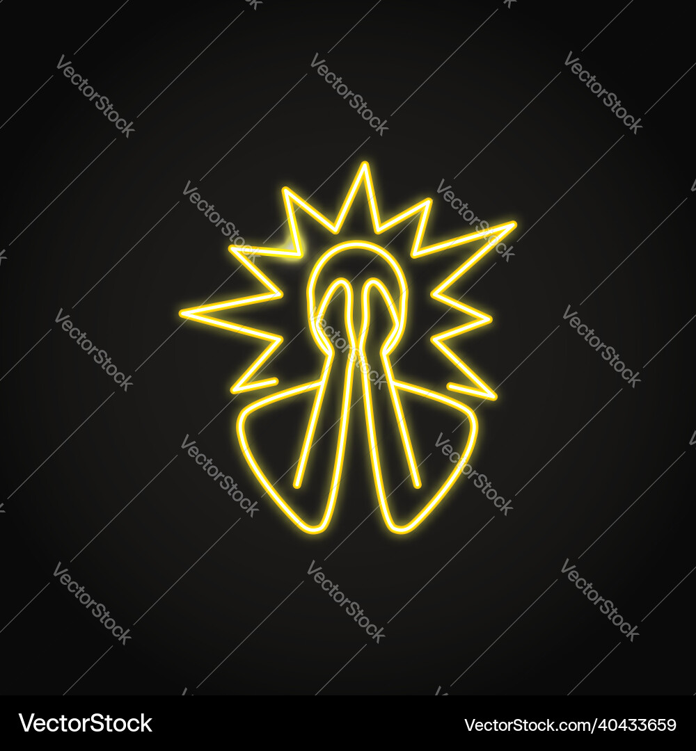 Neon panic attack icon in line style Neon panic attack icon in line style vector image