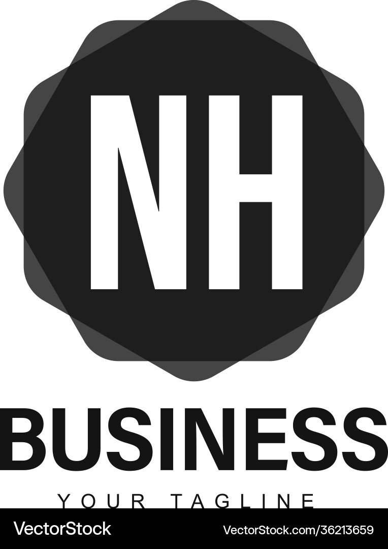 Nh initial a logo design with abstract style vector image