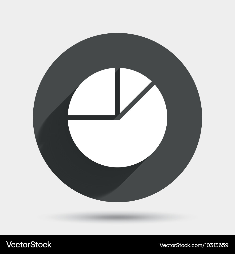 Pie chart graph sign icon diagram button Vector Image