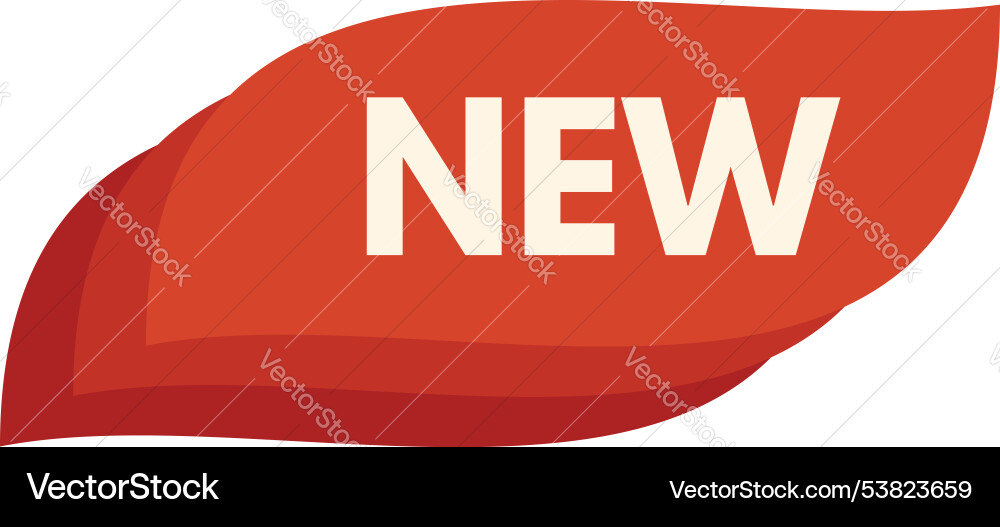 Red tag announcing something new with big letters Red tag announcing something new with big letters vector image