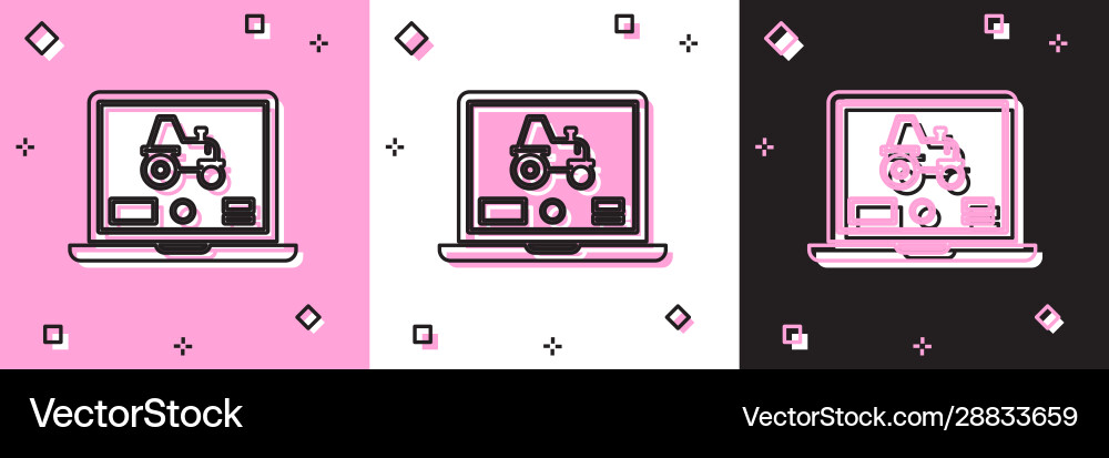 Set laptop application for control a autonomous Vector Image