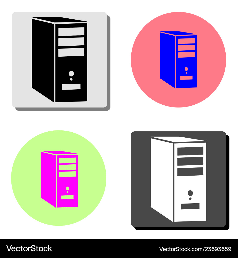 System unit of a computer flat icon System unit of a computer flat icon vector image