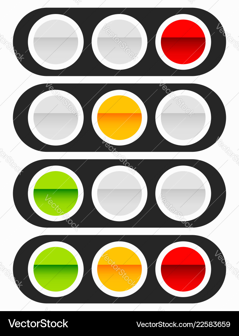 Traffic light lamp icon in set semaphore Traffic light lamp icon in set semaphore vector image