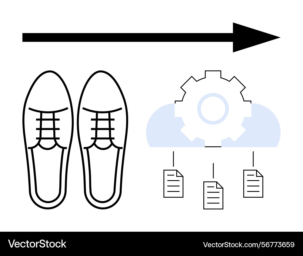 Workflow automation with direction and progress Workflow automation with direction and progress vector image