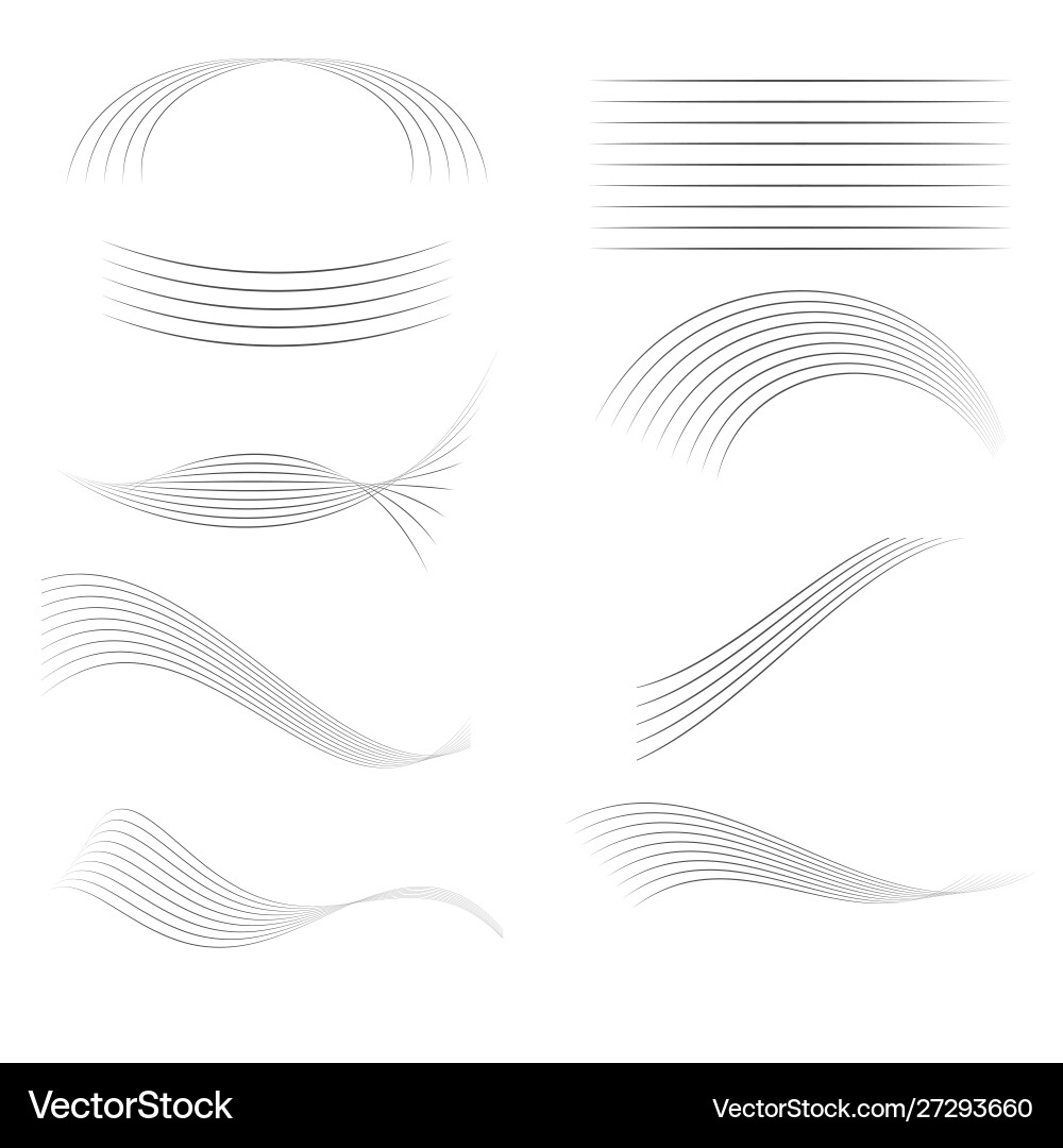 Abstract line element set lines stripes Vector Image