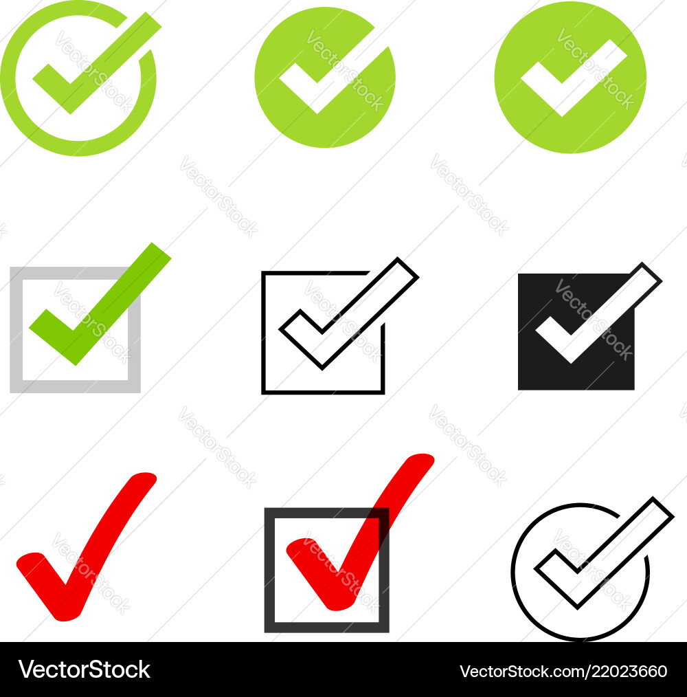 Checkmark Icons - Set of Marks vector image