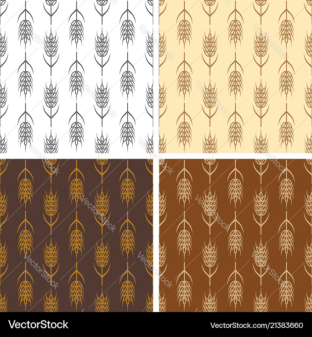 Collection of seamless repeating wheat patterns Collection of seamless repeating wheat patterns vector image