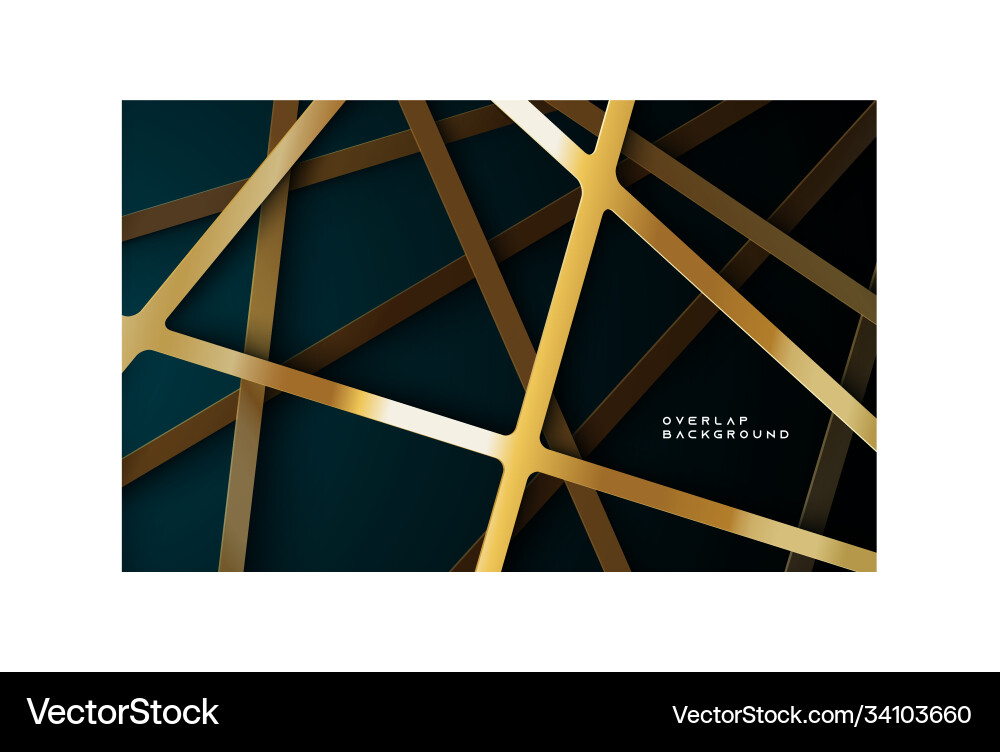 Dark blue background with gold overlap layers vector image