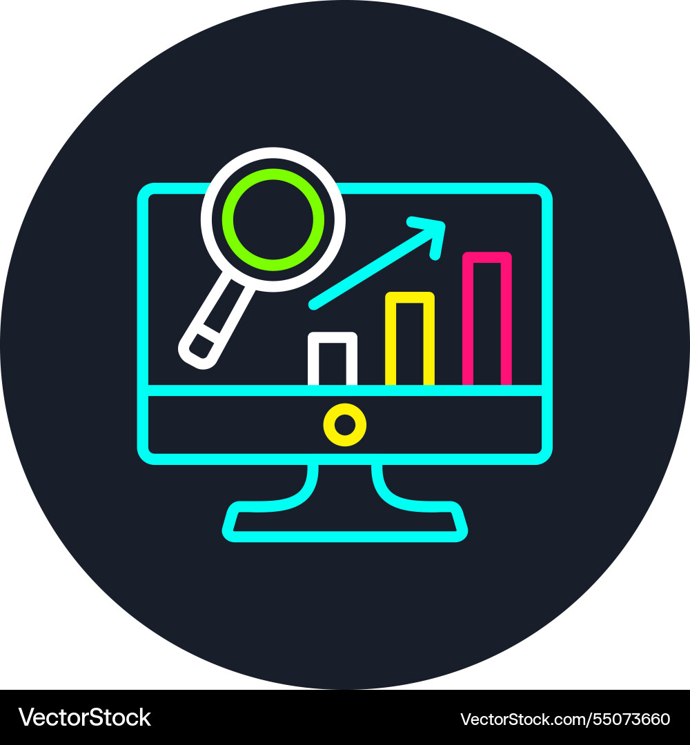 Data analytics line multi color icon Vector Image