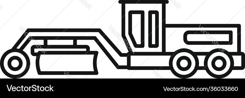 Grader machine tractor icon outline style Grader machine tractor icon outline style vector image