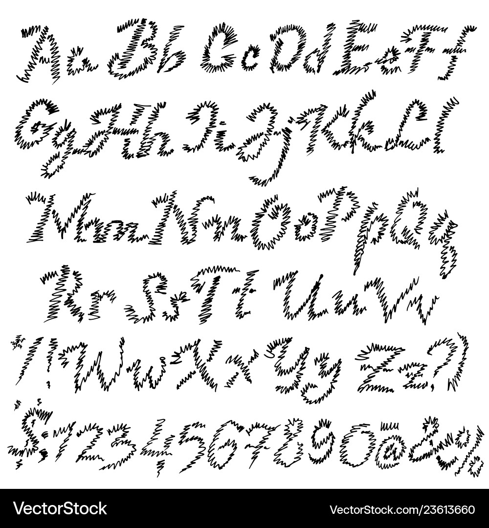 Grunge zigzag font blackletter script vector image