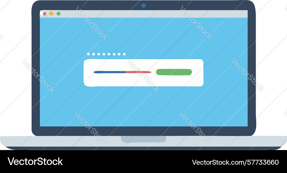 Laptop loading screen digital progress computing vector image
