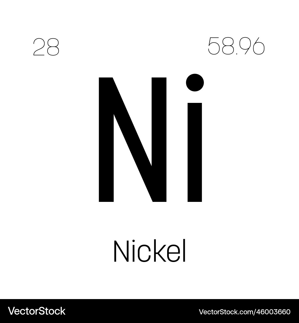 Nickel ni periodic table element Nickel ni periodic table element vector image