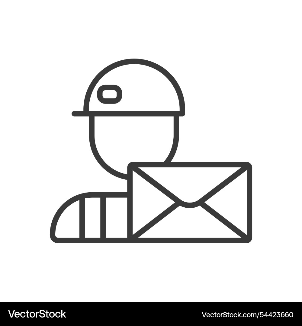 Postman icon in line design delivery mail Postman icon in line design delivery mail vector image