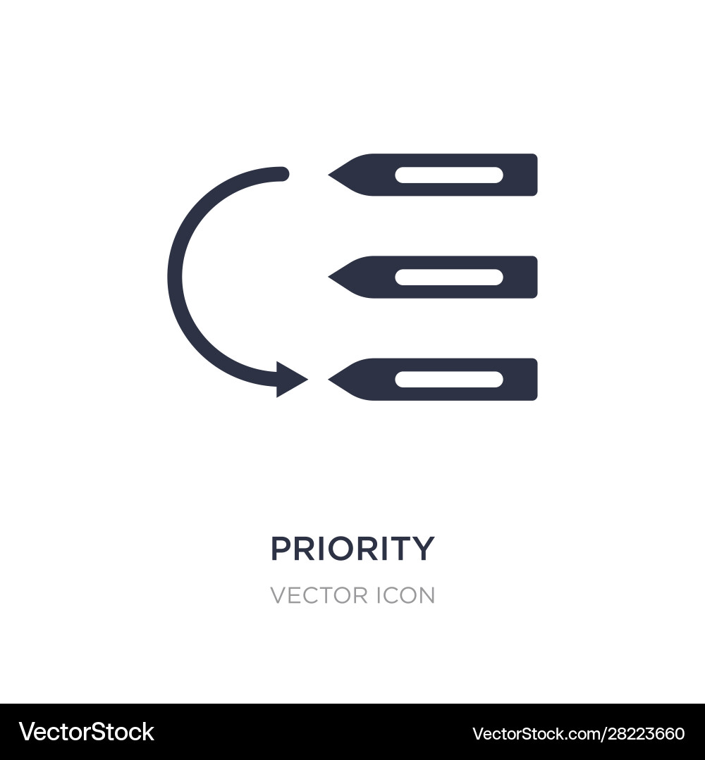 Priority icon on white background simple element Priority icon on white background simple element vector image